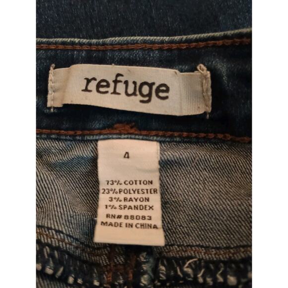 Refuge High Waist 3-Button Faux Pocket Blue Skinny Stretch Jeans Women's Size 4 - Picture 6 of 7